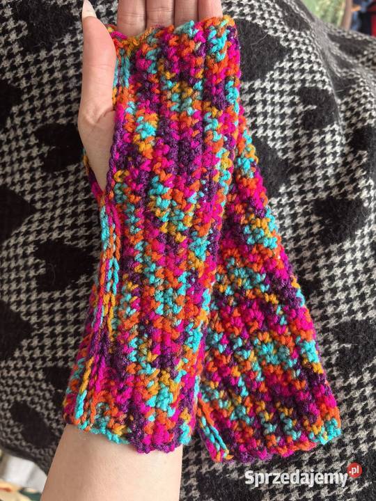Mitenki rękawiczki bez palców handmade damskie