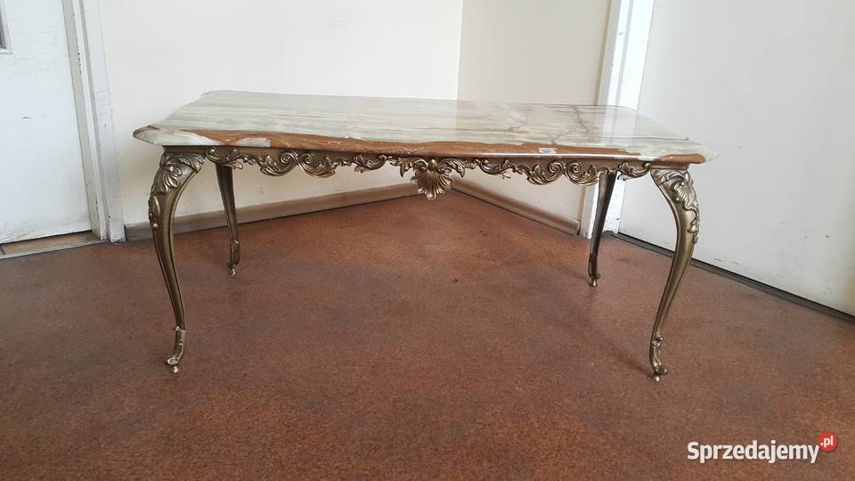 ANTYK STOLIK KAWOWY Z MARMUROWYM BLATEM Kraków