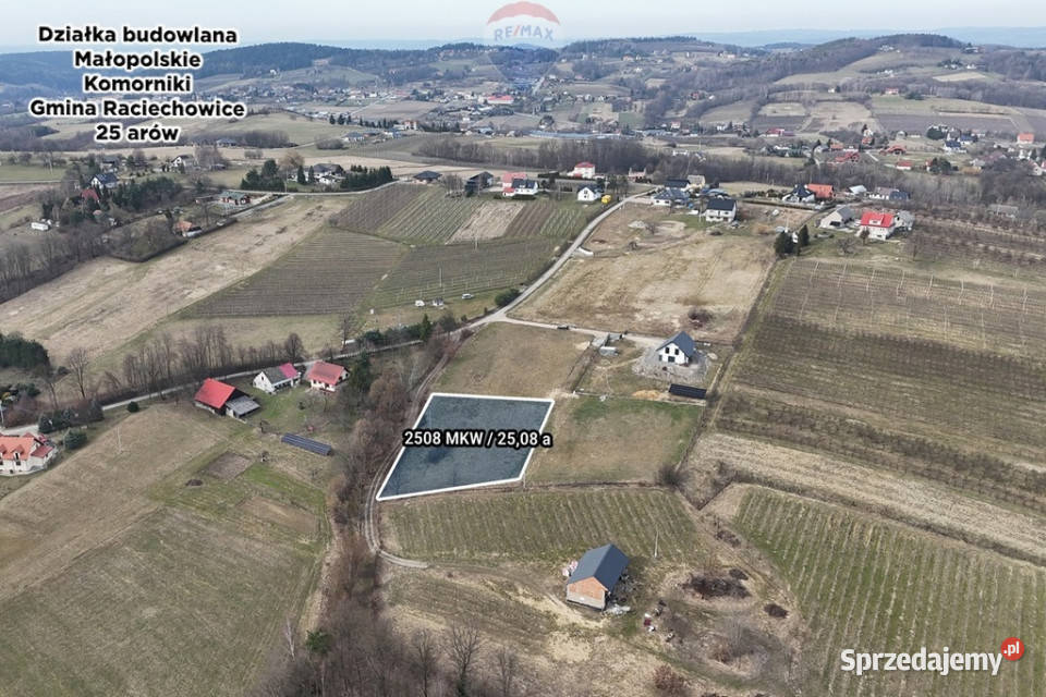 Działka 25a Komorniki Raciechowice małopolska 52m