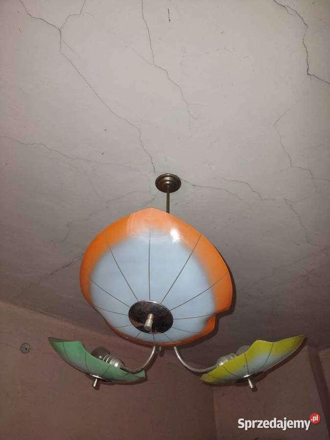 Żyrandol PRL Kolorowy Retro