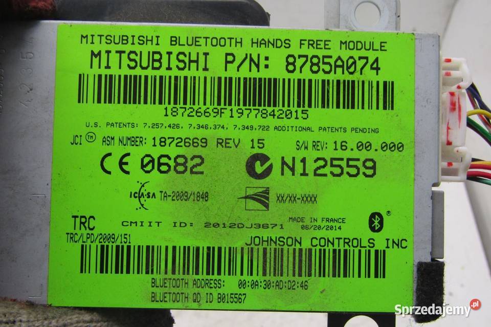 STEROWNIK MODUŁ BLUETOOTH MITSUBISHI OUTLANDER Części samochodowe