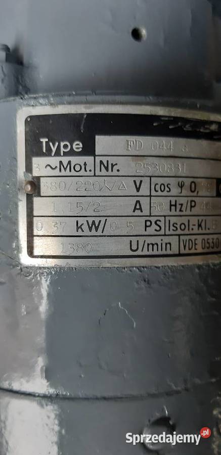 Motoreduktor 037 kW 7 obr wielkopolskie sprzedam