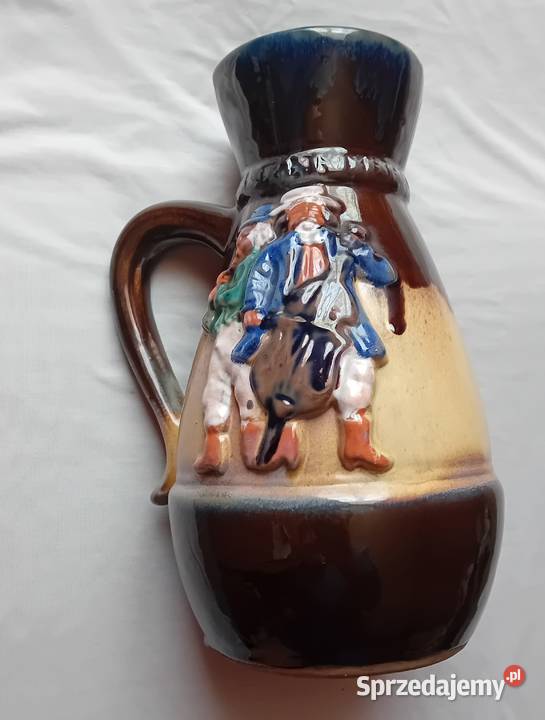 Ceramiczny szkliwiony dzbanek Spnia Usługa Koźminek