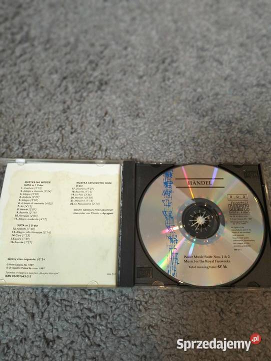 Muzyka mistrzów Hndel płyta DVD z muzyką Nagradowice