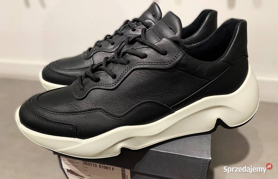 ECCO Chunky Sneaker skórzane sneakersy damskie czarny mazowieckie Warszawa