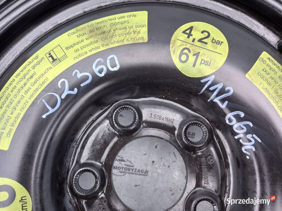 MERCEDES koło dojazdowe 12590 R16 98M 5x112 sprzedam