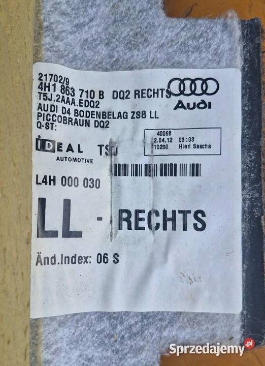 AUDI A8 D4 WYKŁADZINA PODŁOGOWA PRZÓD TYŁ Radom
