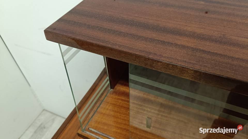 mid Century modern komoda z witryną design lata Komody łódzkie Radomsko