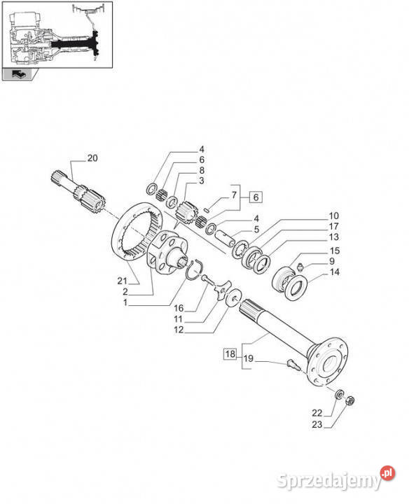 Holland T6010 Przekładnia planetar 36t 87573467 Jastrzębniki