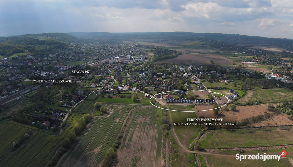 Domy 105m2 dew pod Krakowem 7800m2 Koło PKP
