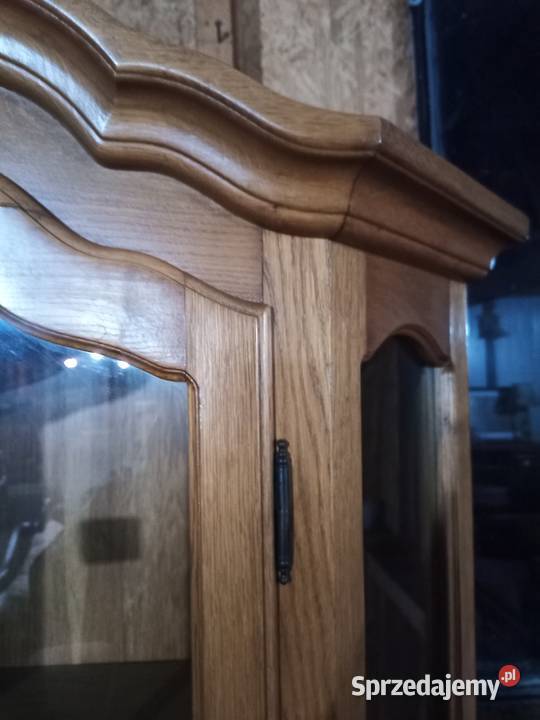 Witryna przeszklona z szufladą Dąb Kredensy i witryny Kozy