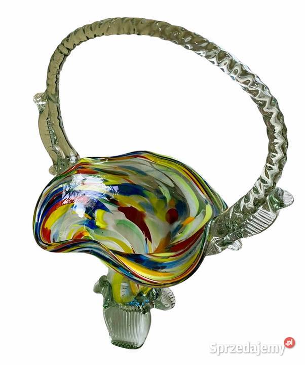 Wazon Koszyk Polskie Huty Szkła PRLu Warszawa