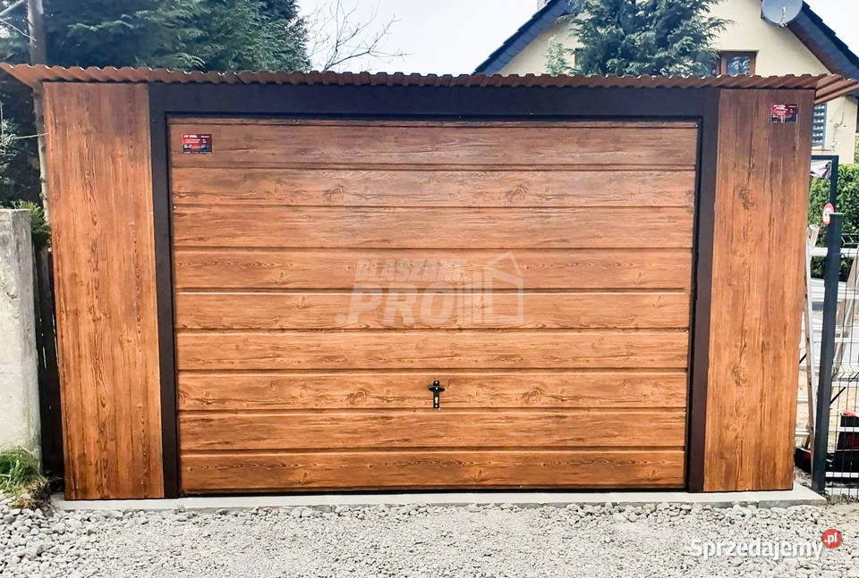Garaż blaszany 4x6 Brama drzwi Drewnopodobny Koronowo