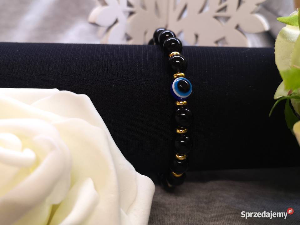 Bransoletka z onyksu złotymi serduszkami i świętokrzyskie Kielce sprzedam