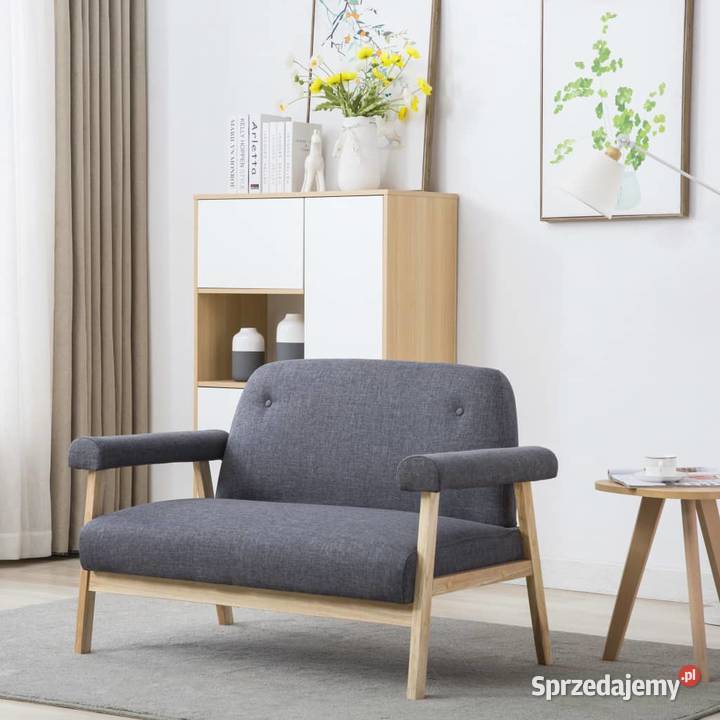 vidaXL Sofa 2-osobowa tapicerowana materiałem, 246646