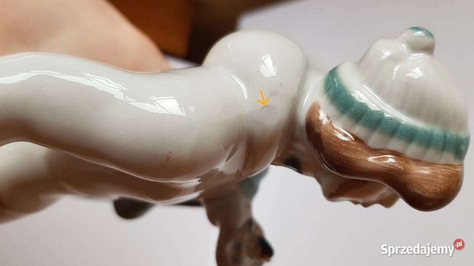 Sygnowana porcelanowa figurka Rybak Połonne Dąbrowa Górnicza