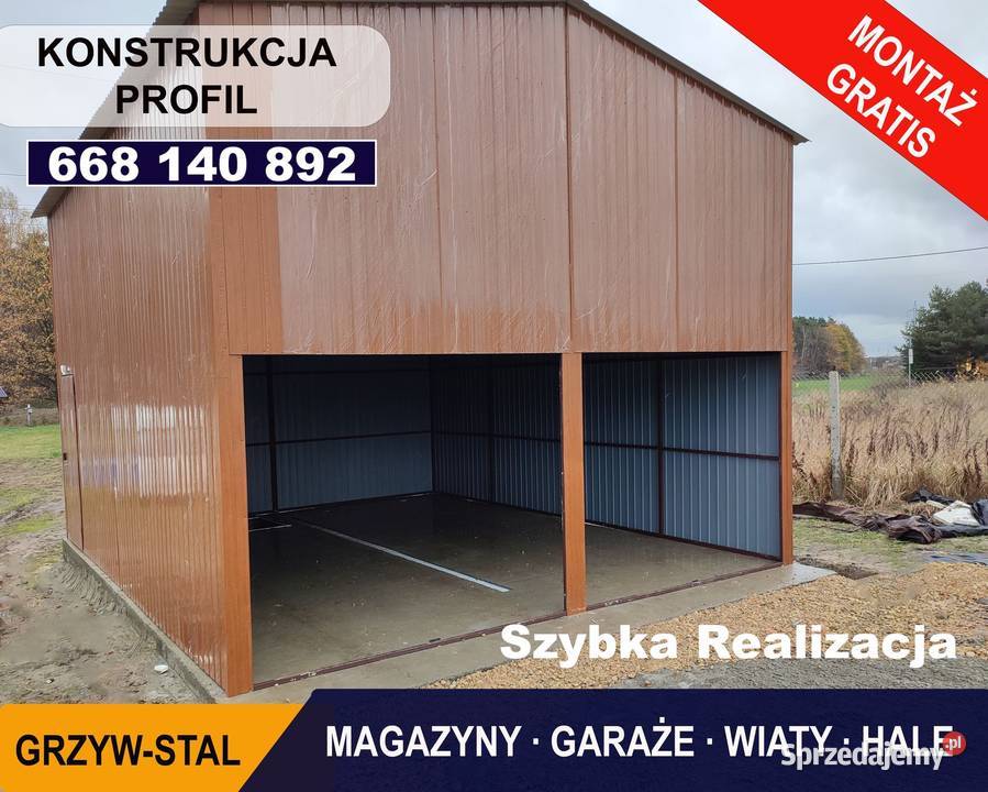Wysoki Garaż Blaszany Magazyn Blaszany Wiata Sprzedaż Płońsk