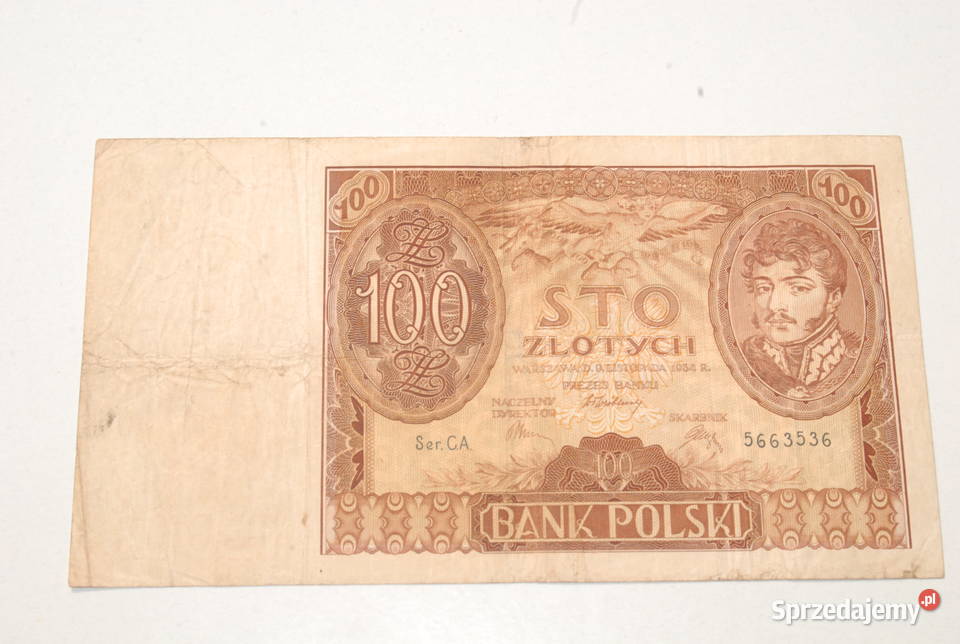 Stary banknot 100 złotych ser CA 9 Listopada Cieszyn