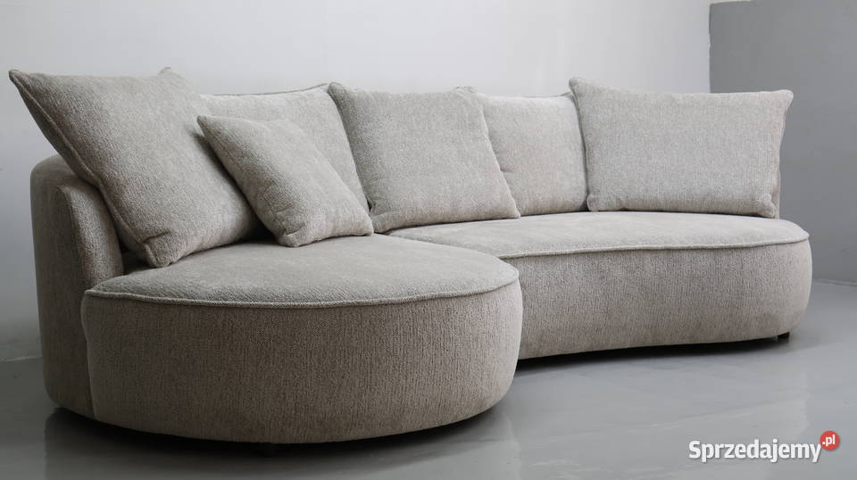 TDf NOWOCZESNY NAROŻNIK SOFA KANAPA beżowa 70cm Poznań