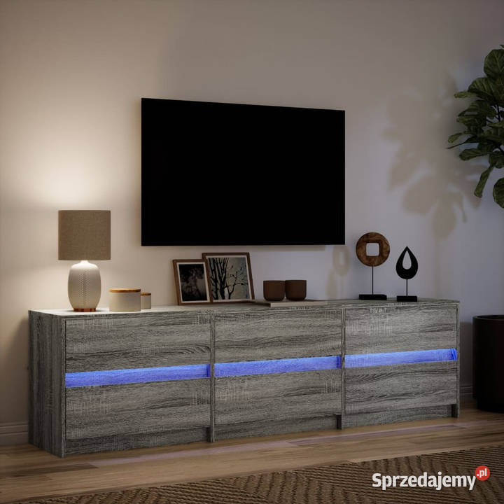 Szafka pod TV z LED szary dąb sonoma 180x34x50 sprzedam