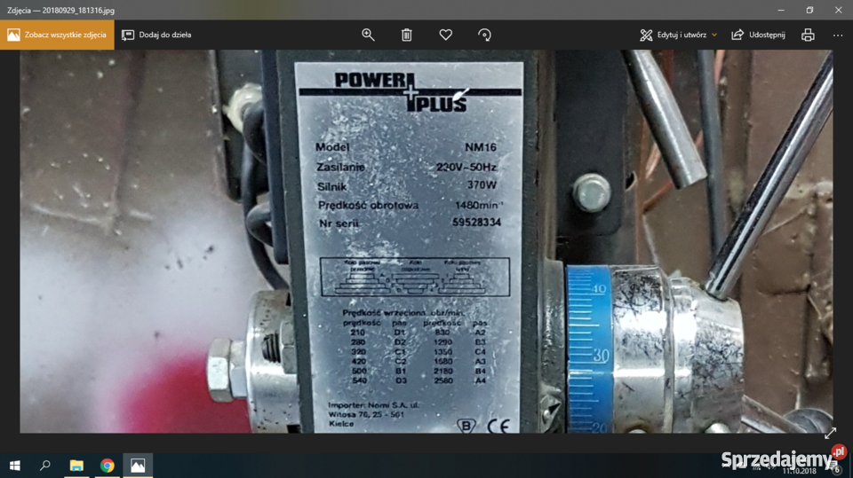 WIERTARKA STOŁOWA SŁUPOWA KOLUMNOWAIMADŁO DUŻA