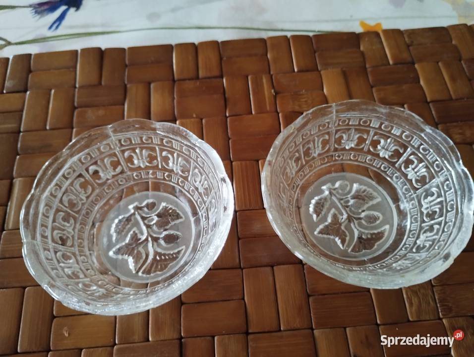 PRL art deco miseczki mini 2 maliny Kutno