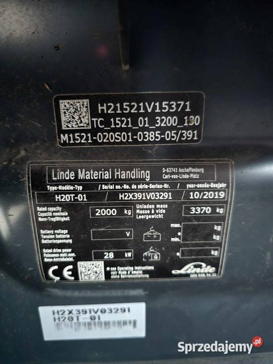 LINDE H2001 import Niemcy Magazynowanie Godziesze Małe sprzedam