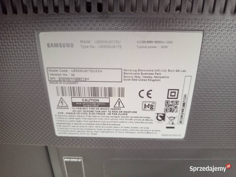 SAMSUNG UE50MU6172 Gdańsk