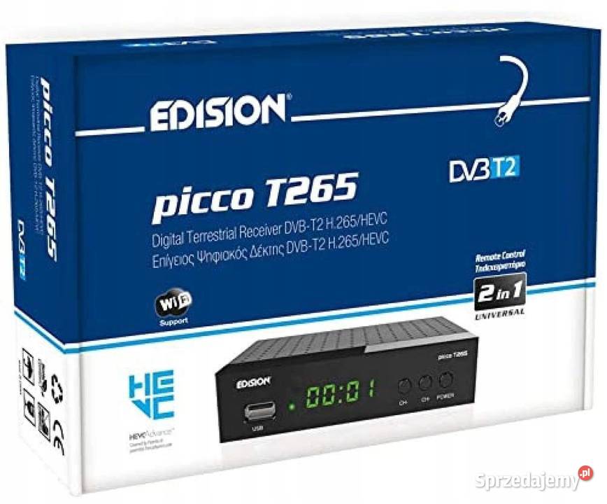 Dekoder EDISION PICCO T265 DVB-T2 HEVC z pilotem i inne
