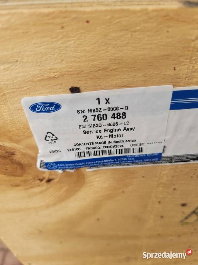 SILNIK FORD RANGER 2760488 MB3Q6006LB MB3Q6006KB Pozostałe Radom sprzedam