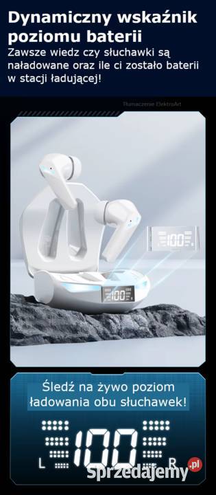 Wodoodporne bezprzewodowe słuchawki XT53 do gier Pozostałe