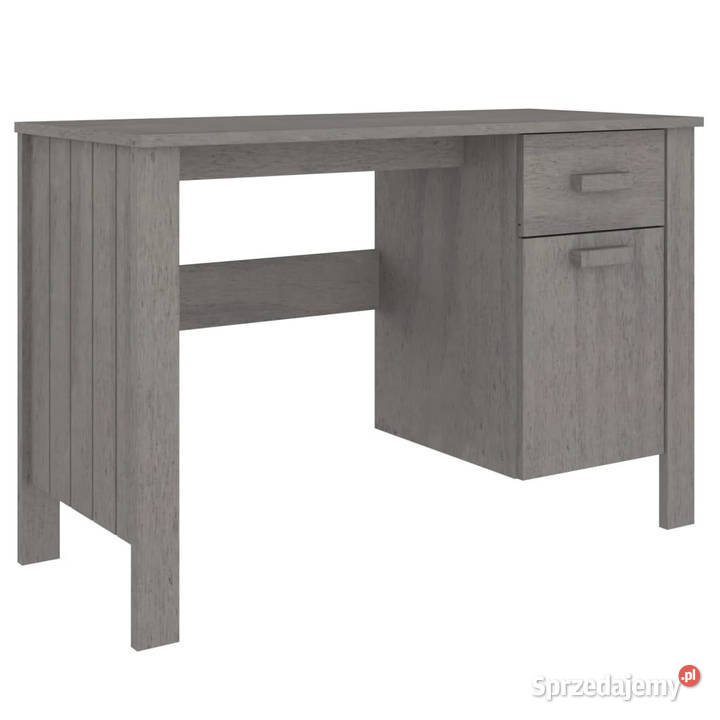 Biurko HAMAR jasnoszare 113x50x75 lite drewno Warszawa