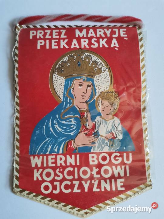 Stary proporczyk Jan Paweł II Matka Boska Siemianowice Śląskie