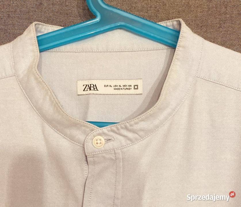 Błękitna męska koszula z długim rękawem ZARA Żyrardów