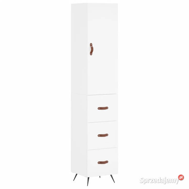 Wysoka szafka biała 345x34x180 materiał Warszawa