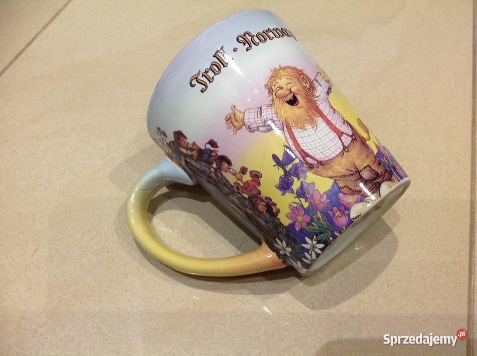 Troll Norweski Kubek Porcelanowy Sygnowany Nowa Sól
