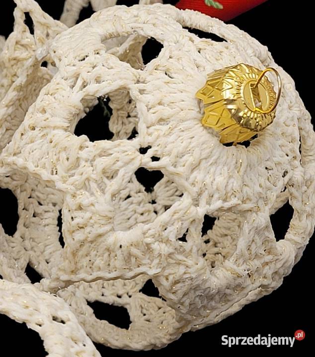 Bombki ażurowe ręcznie wykonane kpl6 beżowy Krzywaczka sprzedam