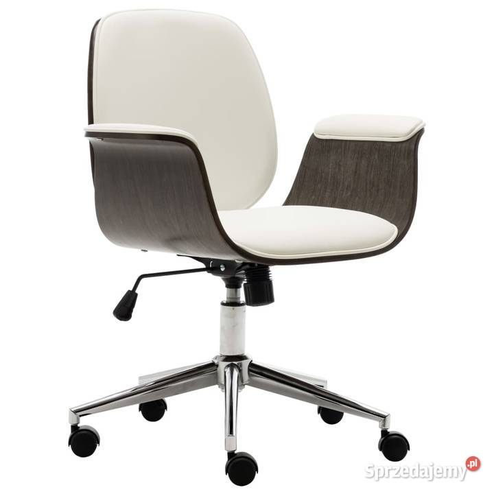 vidaXL Krzesło biurowe, białe, gięte drewno i 283126