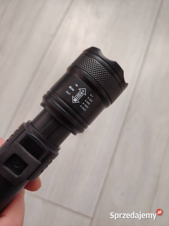 Latarka LED o dużej mocy 2000 lm USB mazowieckie Żyrardów sprzedam