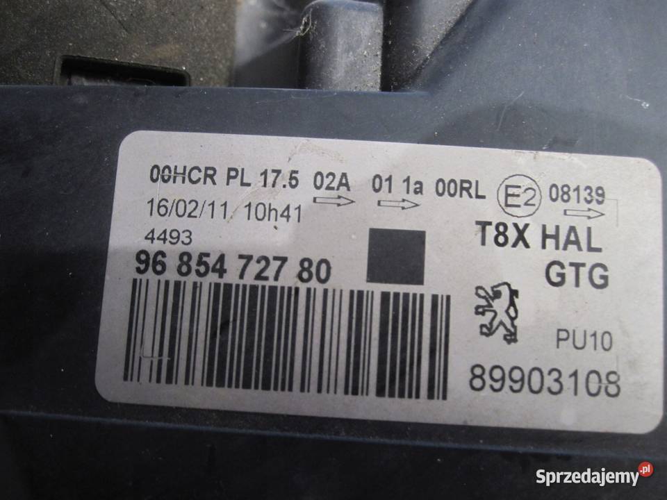 PEUGEOT 3008 11r lampa lewa przód 9685472780 Kielce
