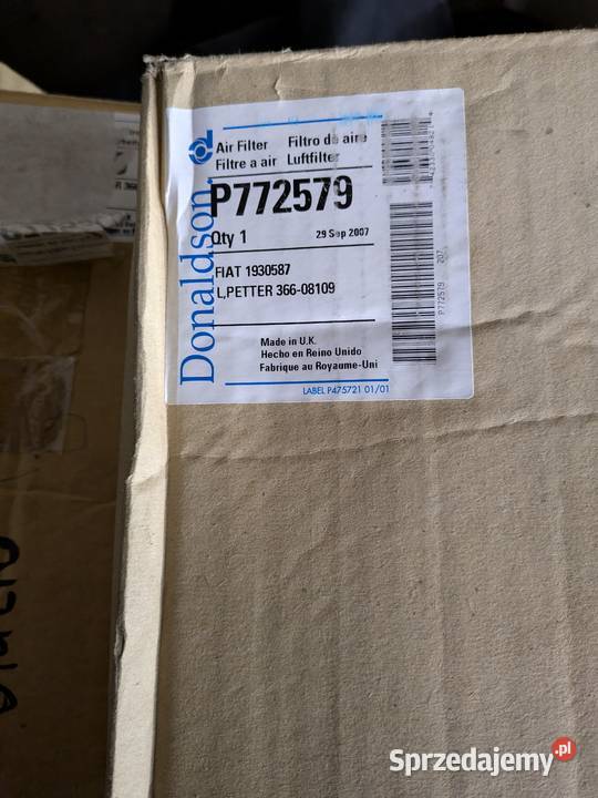 Zestaw filtrów powietrza Donaldson P772579 Silnik i osprzęt Kłodawa sprzedam