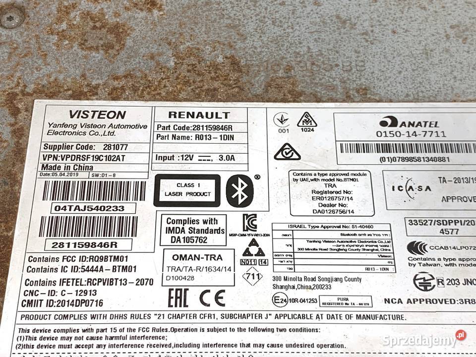 RADIO OPEL MOVANO B 281159846R ODTWARZACZ osobowe