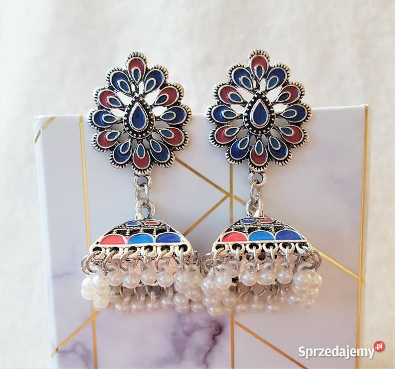 Nowe kolczyki indyjskie azjatyckie jhumki kolor zachodniopomorskie Szczecin