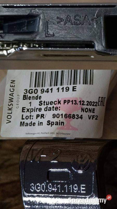 VW PASSAT B8 LISTWA CHROM LAMPY LEWY PRZÓD Pleszew