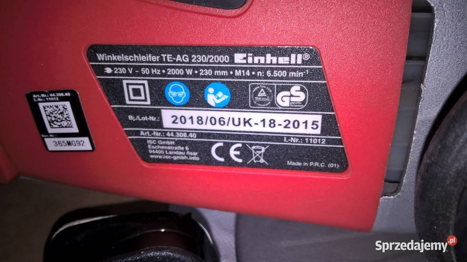 Szlifierka kątowa duża 230mm 2000W Einhell Mińsk Mazowiecki