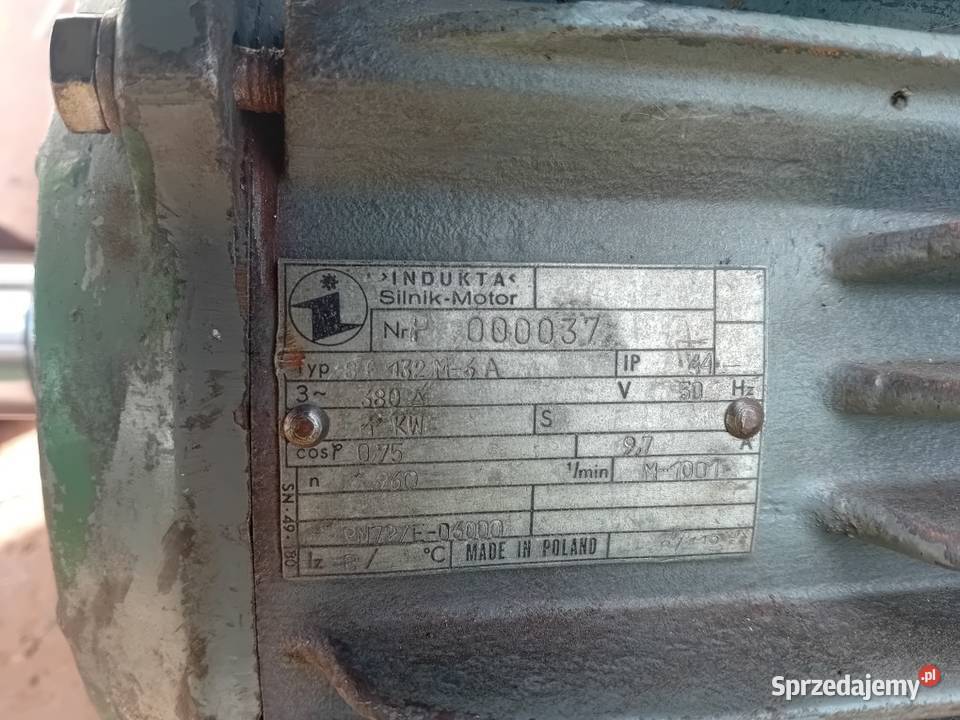 Silnik elektryczny INDUKTA 6kW 960 obrotów Zakrzówek