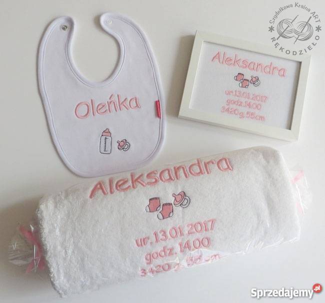 Śliniak z HAFTEM imieniem dziecka PREZENT na Toruń