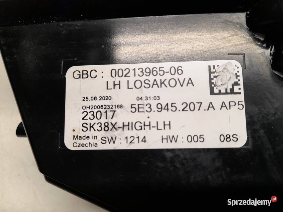 LAMPA LEWA TYŁ SKODA OCTAVIA 4 IV 5E3945207A Lampy tylne zachodniopomorskie Goleniów