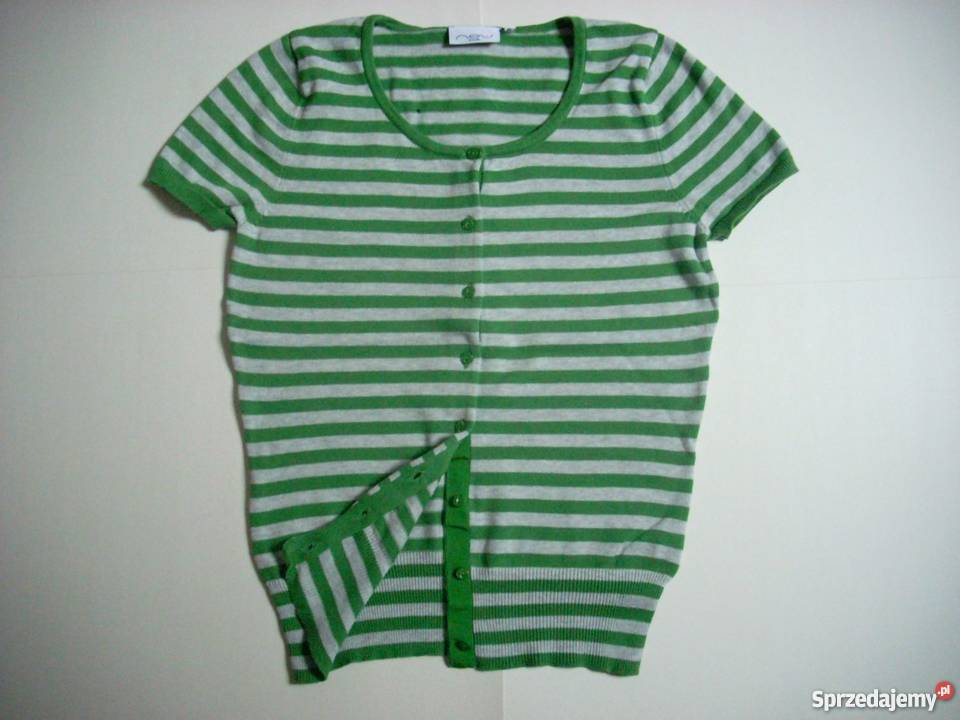 Look Sweter Sweterek Paski J Nowy 36 S szary/srebrny sprzedam