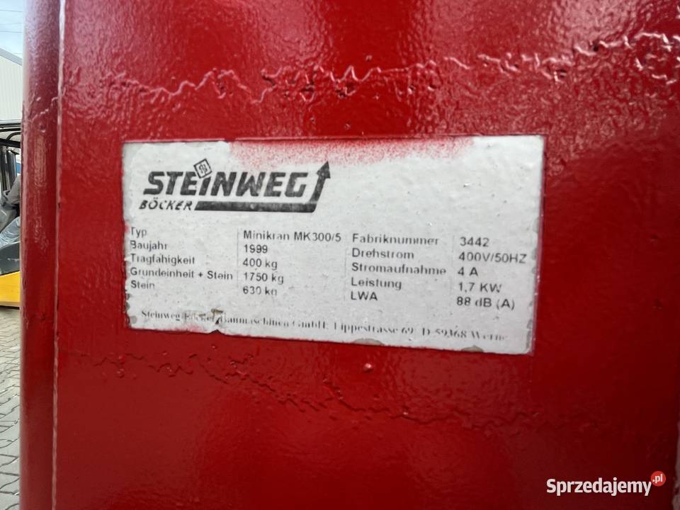 Dźwig Steinweg Bocker MK 3005 minikran żuraw Ślesin sprzedam